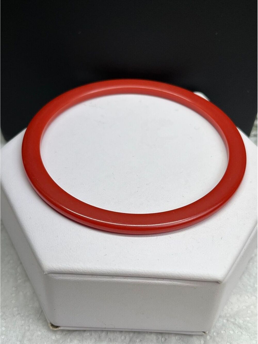 #18 Red Bakelite Bangle Bracelet Thin Tested